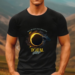 T-shirt Total Solaire Eclipse 2024 Votre Ville Etat