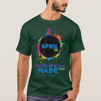 T-shirt Total Solaire Eclipse Maine 2024 Totalité Colorée
