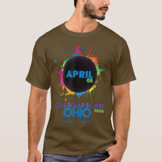 T-shirt Total Solaire Eclipse Ohio 2024 Totalité Colorée
