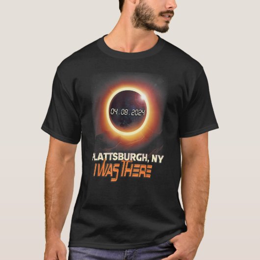 T-shirt Total Solaire Eclipse Plattsburgh New York NY (Devant)