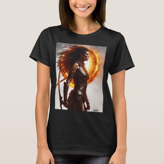 T-shirt Total Solaire Eclipse Sun Warrior Ajouter un texte (Devant)