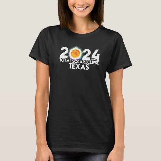 T-shirt Total Solaire Eclipse Texas 2024 Totalité (Devant)