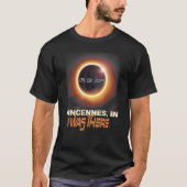 T-shirt Total Solaire Eclipse Vincennes Indiana IN (Devant)