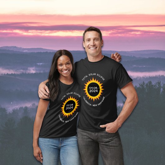 T-shirt Total Solar Eclipse 2024 Custom City New Hampshire