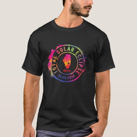 T-shirt Total Solar Eclipse 2024 USA Illinois Effingham ve (Devant)
