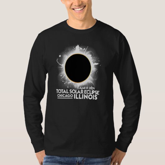 T-shirt Total Solar Eclipse Chicago ILLINOIS April 8 2024  (Devant)