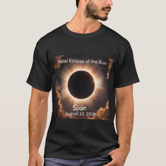 T-shirt Total Solar Eclipse Spain 2026 Mens (Devant)
