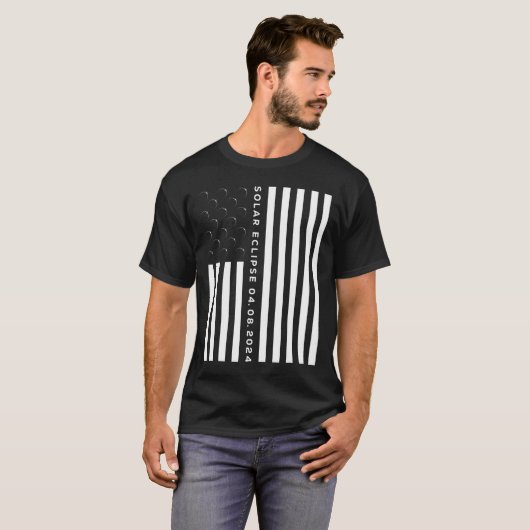 T-shirt Total Solar Eclipse US American Flag 04.08.2024 (Devant entier)