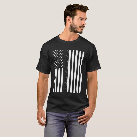 T-shirt Total Solar Eclipse US American Flag 04 08 2024 À (Devant entier)
