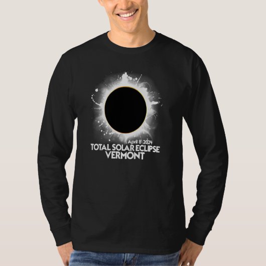 T-shirt Total Solar Eclipse Vermont 2024 American Totality (Devant)