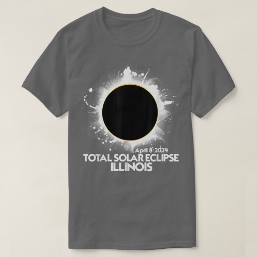 T-shirt Total total de l'Eclipse solaire ILLINOIS 2024 amé (Design devant)