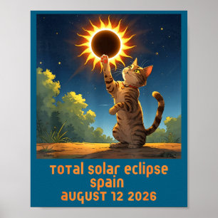 T-shirt Totale Zonsverduistering Kat Spanje Poster