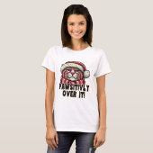 T-shirt Totalement à bout drôle chat rose grumpy Noël (Devant entier)