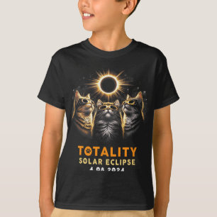 T-shirt Totalité Chats Portant Des Éclipses Solaires 4.08.