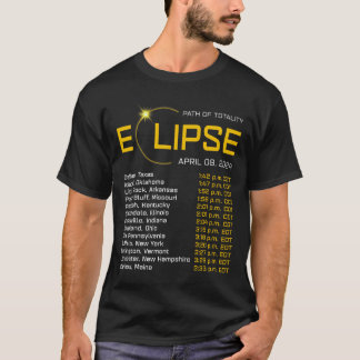 T-shirt Totalité Chemin 2024 Eclipse Carte Total Eclipse A