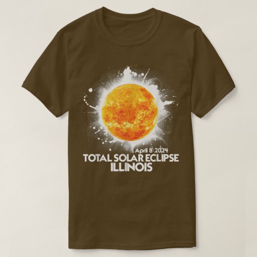T-shirt Totalité ILLINOIS 2024 Total Solaire Eclipse Améri (Design devant)