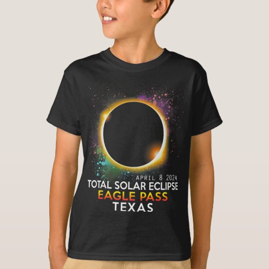 T-shirt Totalité Total Solaire Eclipse Eagle Pass Texas Ap (Devant)