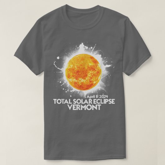 T-shirt Totalité VERMONT 2024 Éclipse solaire totale améri (Design devant)