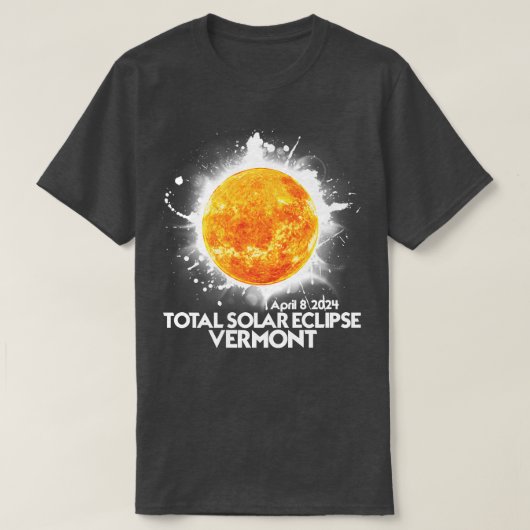T-shirt Totality VERMONT 2024 American Total Solar Eclipse (Design devant)