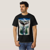 T-shirt Totem haïda et aigle chauve (Devant entier)
