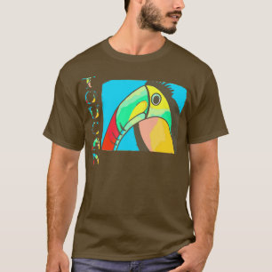 T-shirt Toucan artistique avec texte TOUCAN vertical