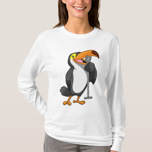 T-shirt Toucan at Music with Microphone (Devant)