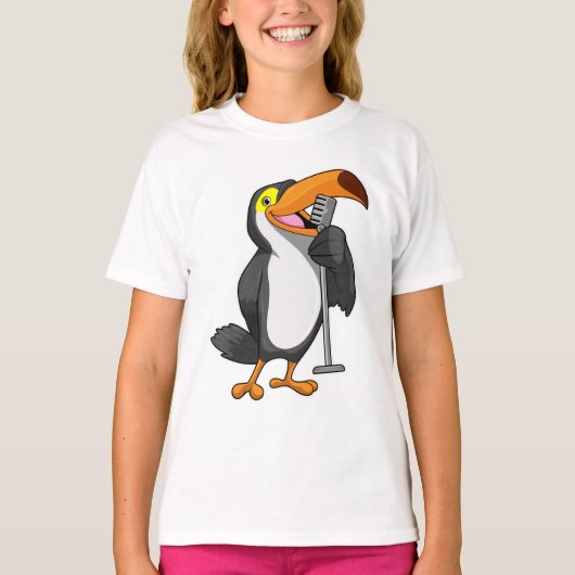 T-shirt Toucan at Music with Microphone (Devant)