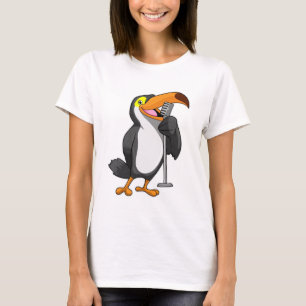 T-shirt Toucan at Music with Microphone