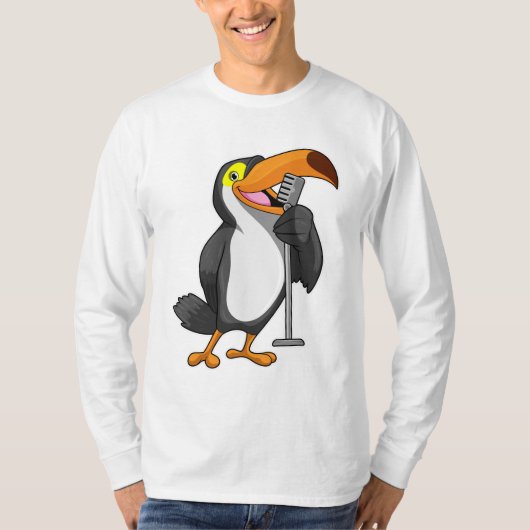 T-shirt Toucan at Music with Microphone (Devant)