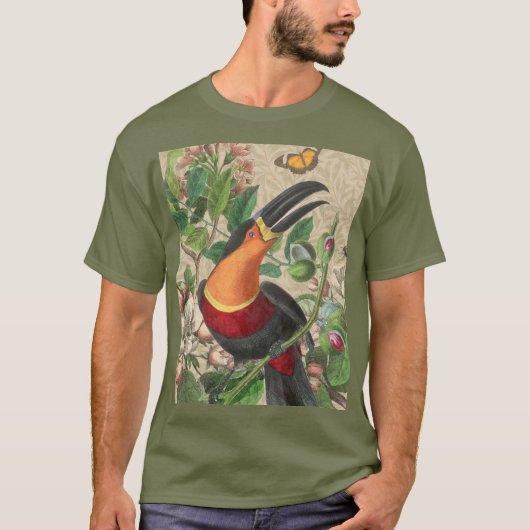 T-shirt Toucan Jungle Tropical Bird Belle antique (Devant)