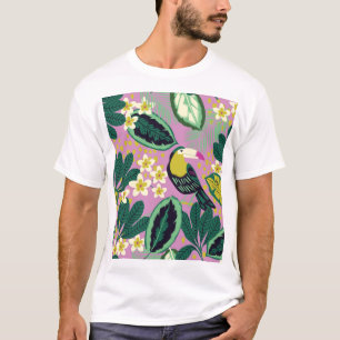 T-shirt Toucanes tropicales : Motif de fleurs