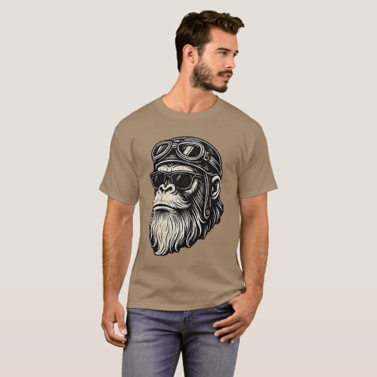T-shirt Touch My Beard andell Me Im Pretty Funny Monkey Sa (Devant entier)