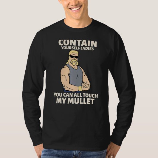 T-shirt Touch My Mullet Business In The Front Party In The (Devant)
