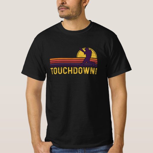 T-shirt Touchdown baseball Retro Sunset Player (Devant)