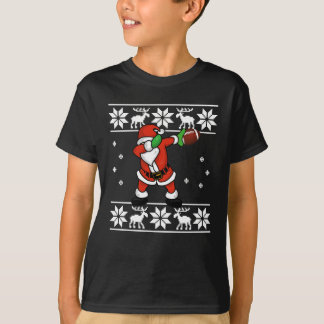 T-shirt Touchdown tamponnant du football de Noël du père