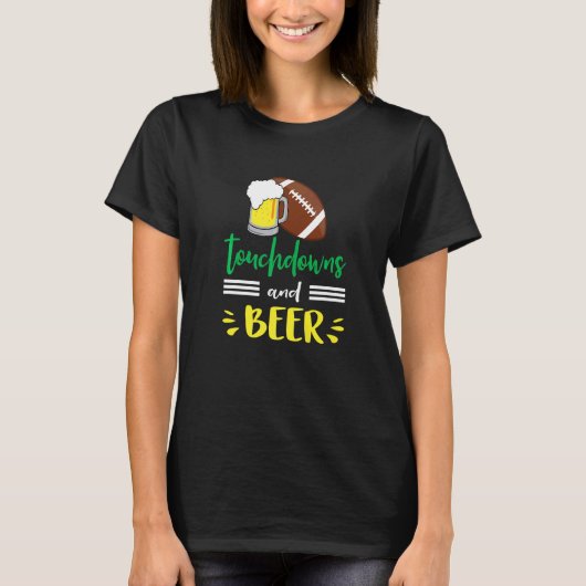 T-shirt Touchdowns and Beer College Football  Common (Devant)