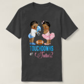 T-shirt Touchdowns or Tutus Gender Reveal Party (Design devant)