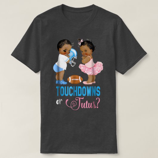 T-shirt Touchdowns or Tutus Gender Reveal Party (Design devant)