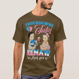 T-shirt Touchdowns ou Tutus Memaw Loves You Gender Reveal