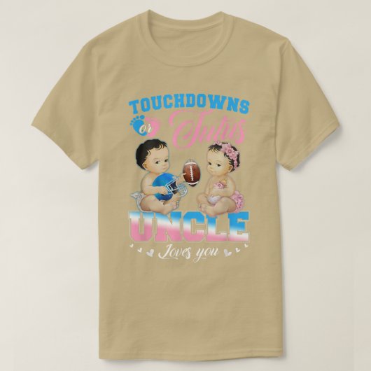 T-shirt Touchdowns ou Tutus Uncle vous aime Révélation de (Design devant)