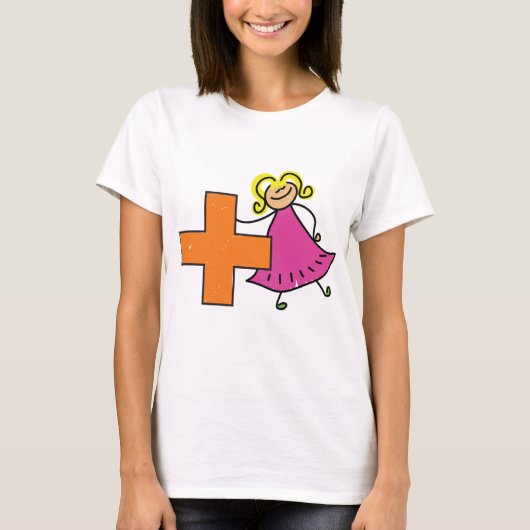 T-shirt Touche mignonne fille avec signe plus (Devant)