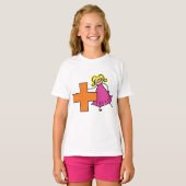 T-shirt Touche mignonne fille avec signe plus (Devant entier)