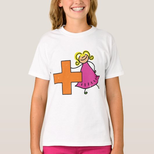 T-shirt Touche mignonne fille avec signe plus (Devant)