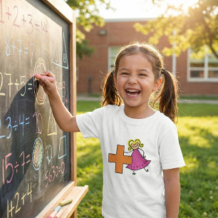 T-shirt Touche mignonne fille avec signe plus