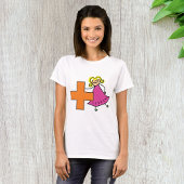 T-shirt Touche mignonne fille avec signe plus