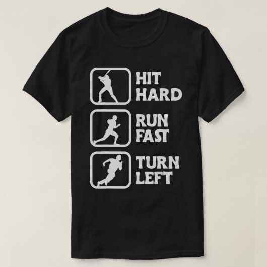 T-shirt Toucher hard run rapide tour à gauche design de ba (Design devant)