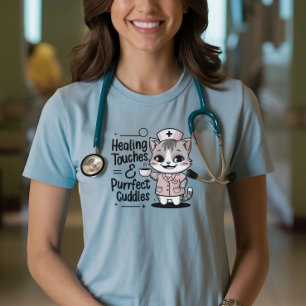 T-shirt Touches de guérison et boudins fins pour chats