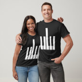 T-shirt Touches de piano à doigts moyens Design Pianiste P (Unisexe)