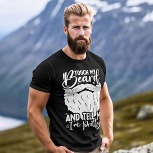 T-shirt Touchez ma barbe Joli papa drôle Père Sarcastique