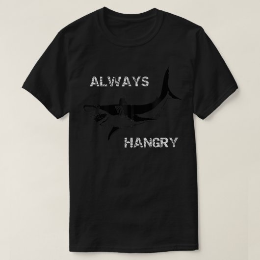 T-shirt Toujours affamé Funny Shark affamé Zip (Design devant)